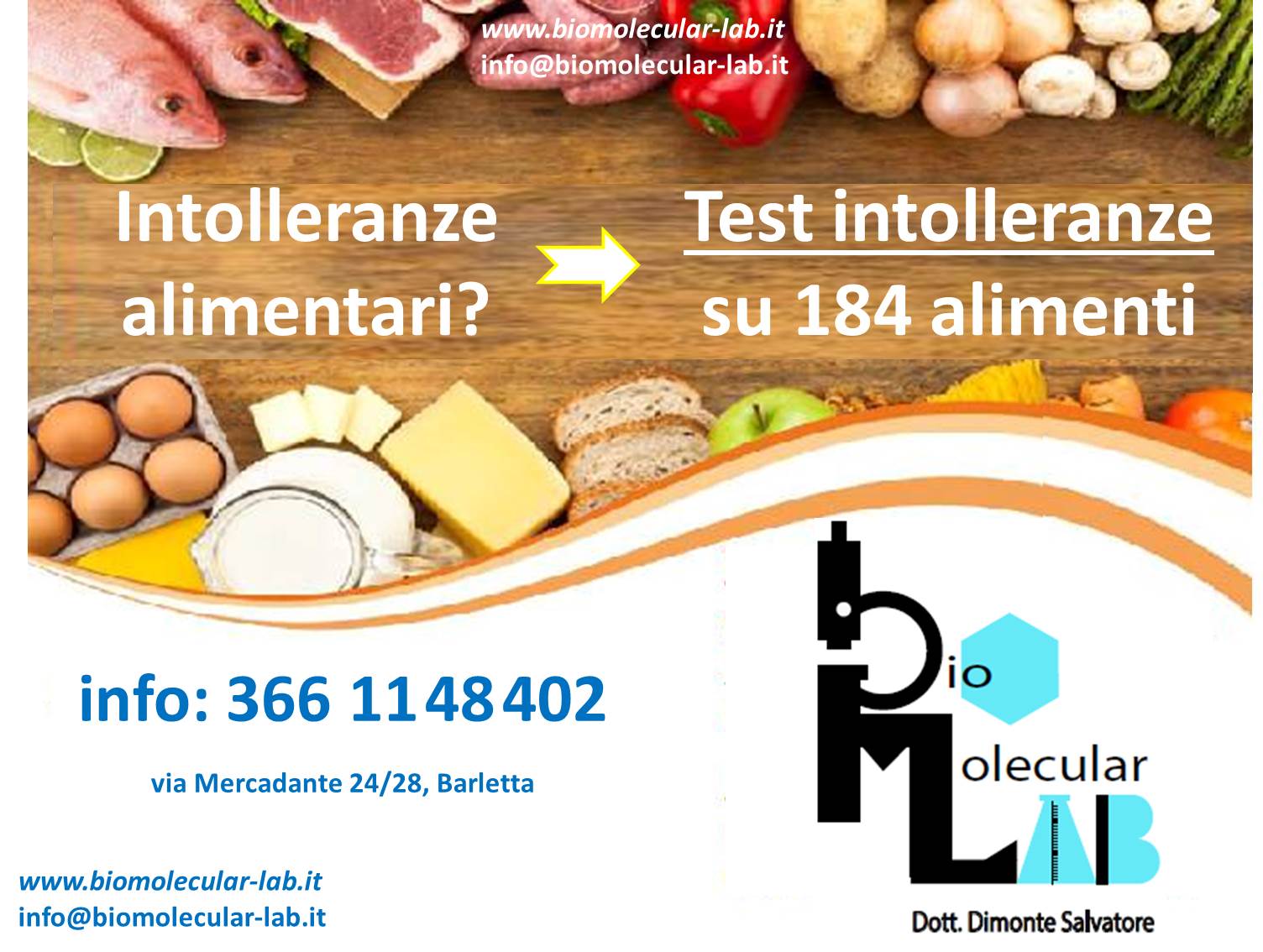 Locandina Intolleranze Alimentari